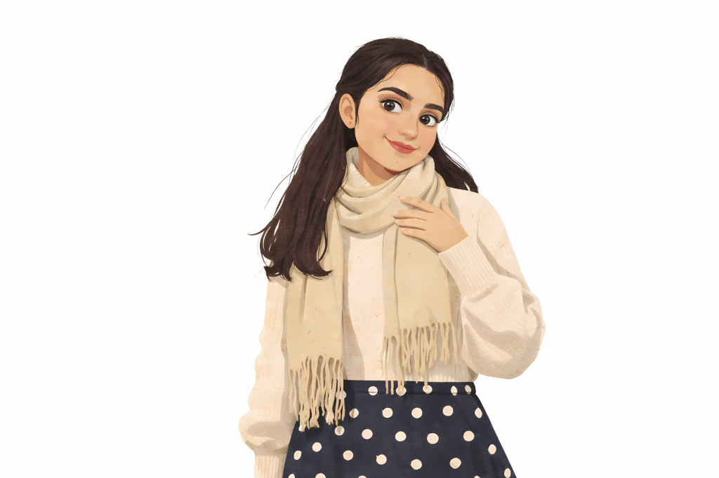 Illustrated portrait of Maleeka Narjis